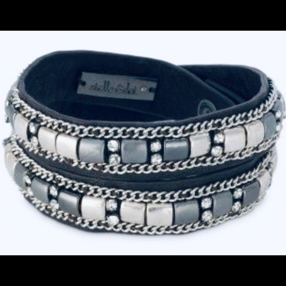 :: Stella & Dot Black Hematite Cady Wrap Bracelet - Picture 3 of 3